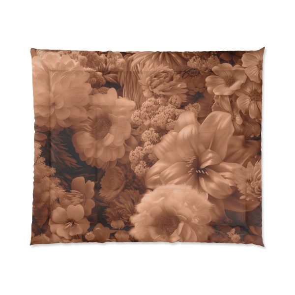 Lustrous Peach Fuzz Tone Baroque Floral 02 - Comforter - Image 7