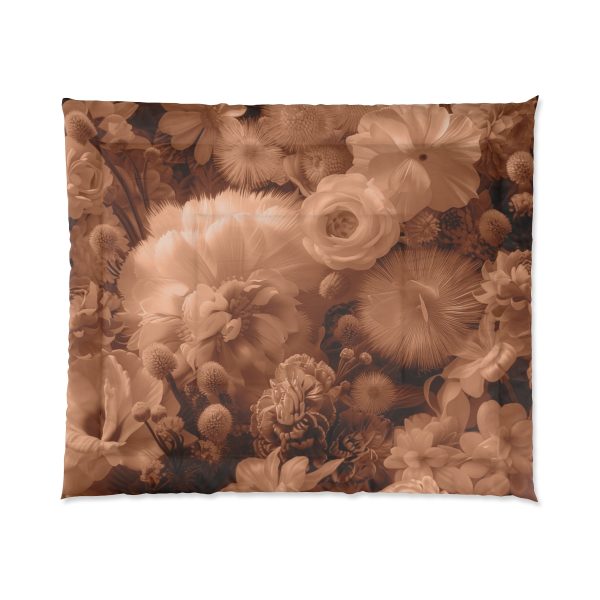 Lustrous Peach Fuzz Tone Baroque Floral 01 - Comforter - Image 7