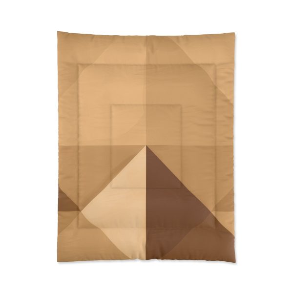 Soft Geometric Pyramid 03 in Honey Yellow Tone - Comforter - Image 3