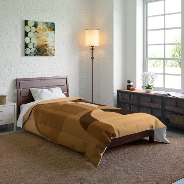 Soft Geometric Windows in Honey Yellow Tone - Comforter - Image 4