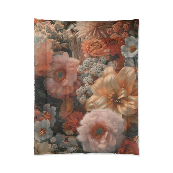 Lustrous Peach Baroque Floral 02 - Comforter - Image 3