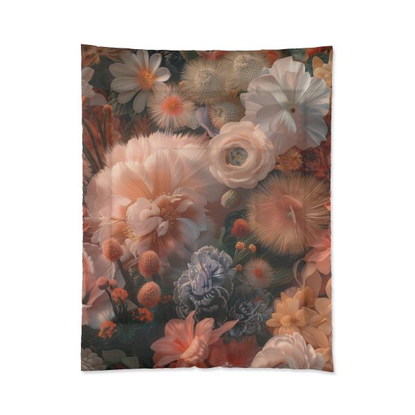 Lustrous Peach Baroque Floral 01 - Comforter - Image 3