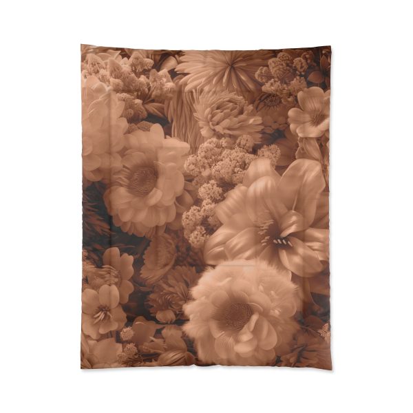 Lustrous Peach Fuzz Tone Baroque Floral 02 - Comforter - Image 3