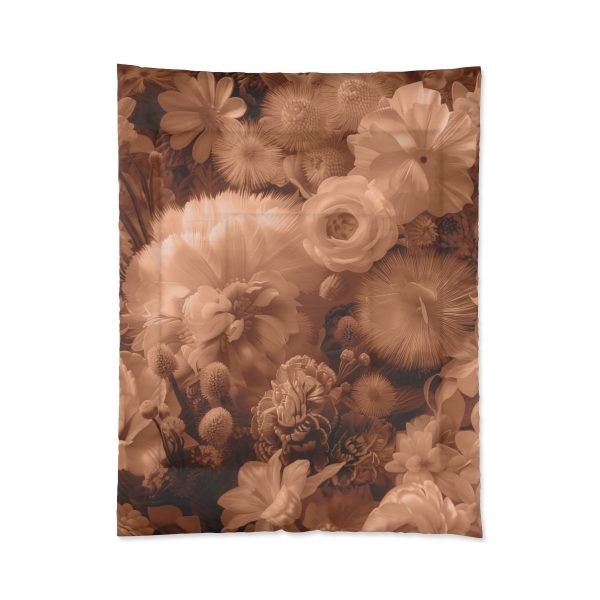 Lustrous Peach Fuzz Tone Baroque Floral 01 - Comforter - Image 3