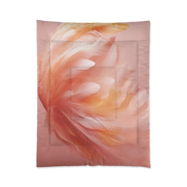 Lovely Fuzzy Feathers in Peach 02 - Comforter - Image 3