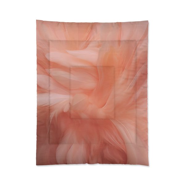 Lovely Fuzzy Feathers in Peach 01 - Comforter - Image 3