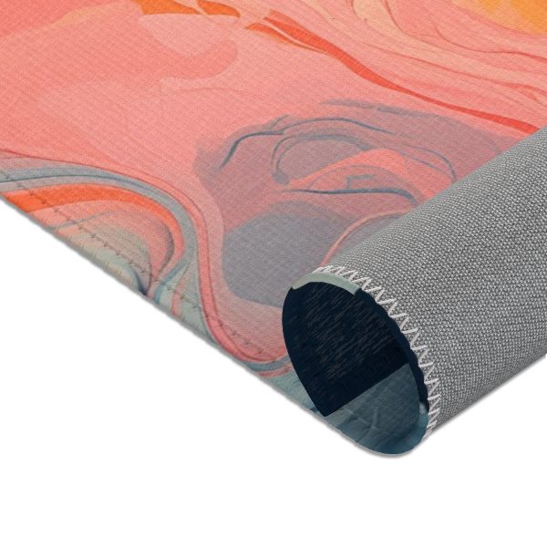 Aqueous Expression in Navy and Peachy Pastels 01 - Area Rugs - Image 6