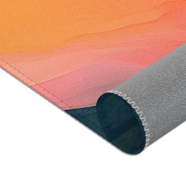 Aqueous Expression in Navy and Peachy Pastels 02 - Area Rugs - Image 6