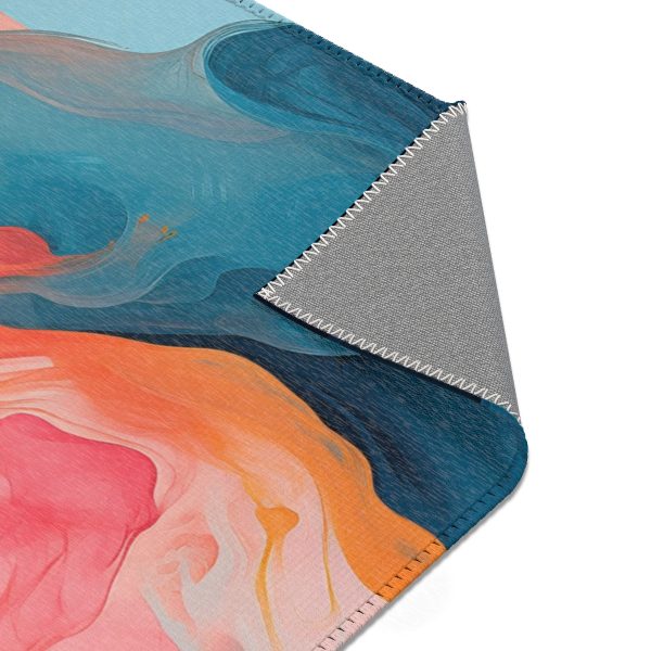 Aqueous Expression in Navy and Peachy Pastels 03 - Area Rugs - Image 5