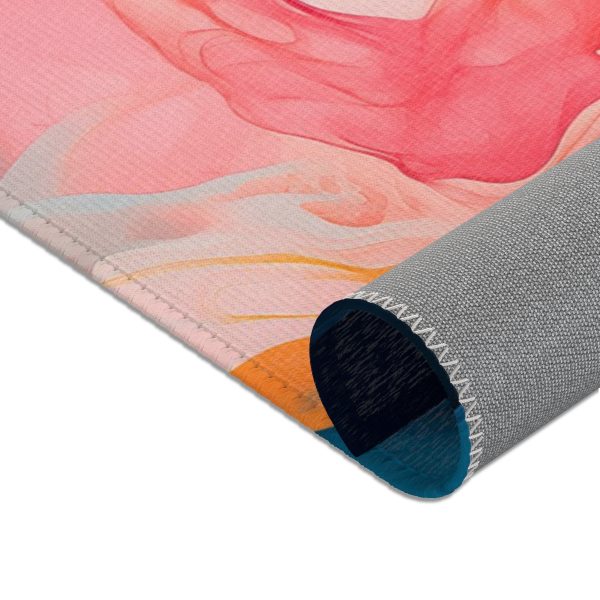 Aqueous Expression in Navy and Peachy Pastels 03 - Area Rugs - Image 6