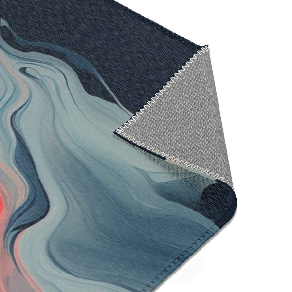 Aqueous Expression in Navy and Peachy Pastels 01 - Area Rugs - Image 8