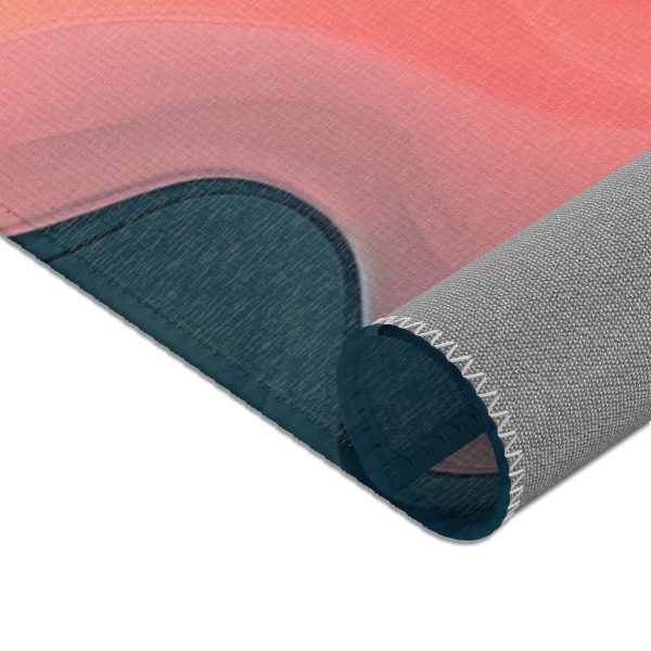 Aqueous Expression in Navy and Peachy Pastels 02 - Area Rugs - Image 9