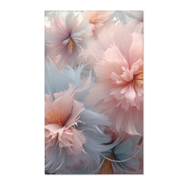 Powder Pink and Baby Blue Feathery Floral - Area Rugs - Image 7