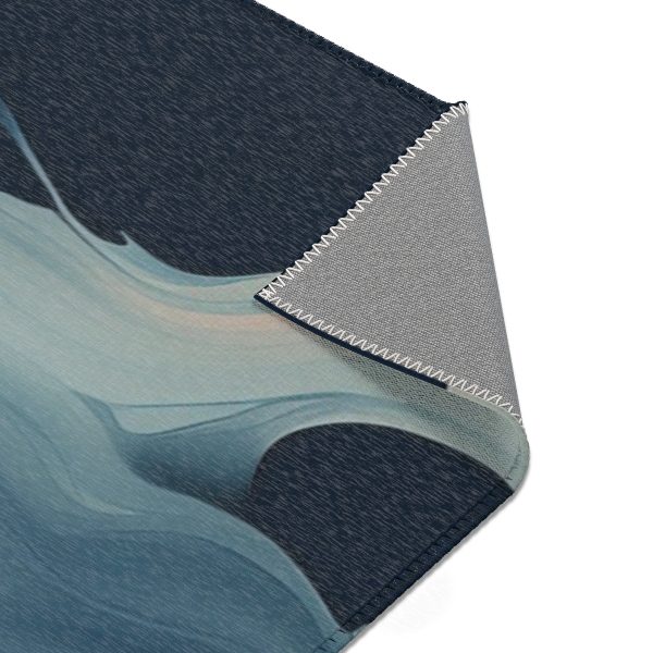 Aqueous Expression in Navy and Peachy Pastels 01 - Area Rugs - Image 2