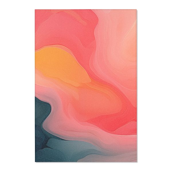 Aqueous Expression in Navy and Peachy Pastels 02 - Area Rugs - Image 10