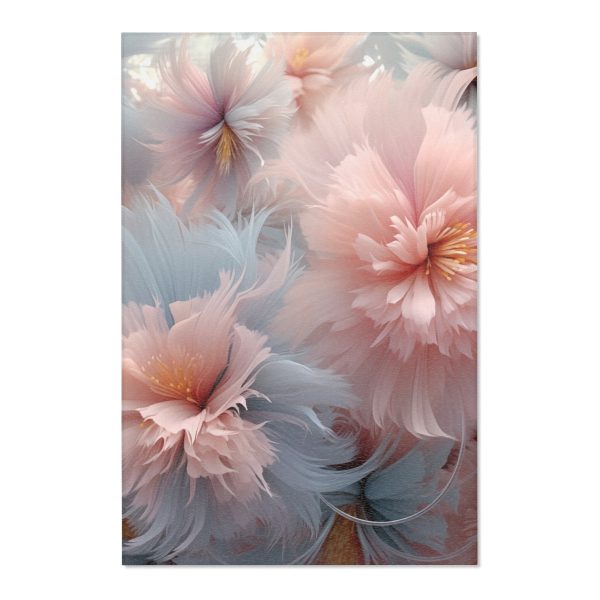 Powder Pink and Baby Blue Feathery Floral - Area Rugs - Image 10