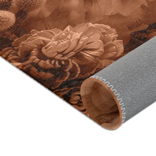 Lustrous Peach Fuzz Tone Baroque Floral 01 - Area Rugs - Image 15