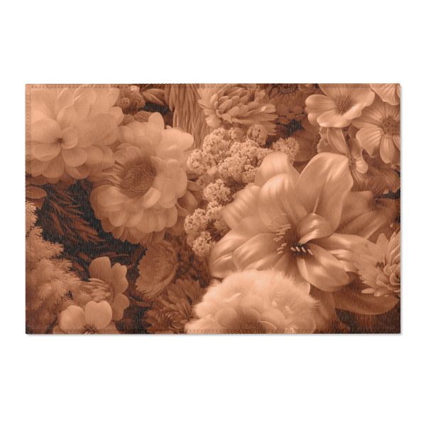 Lustrous Peach Fuzz Tone Baroque Floral 02 - Area Rugs - Image 13