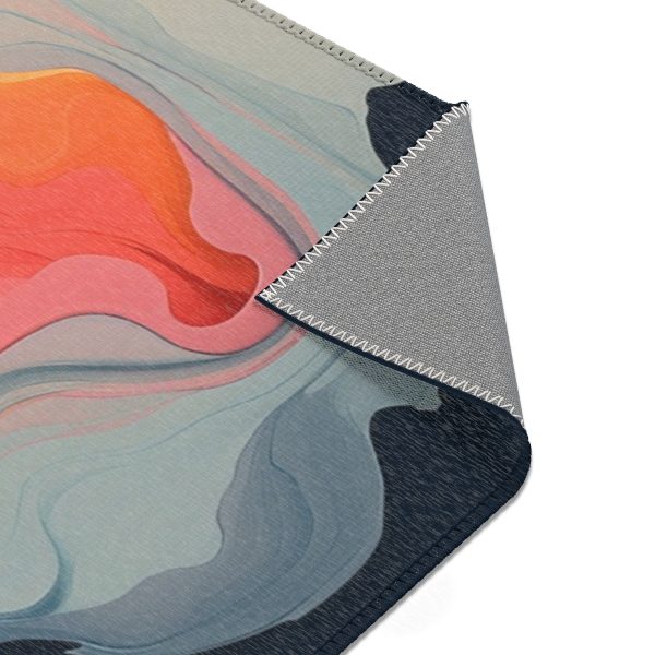 Aqueous Expression in Navy and Peachy Pastels 01 - Area Rugs - Image 14