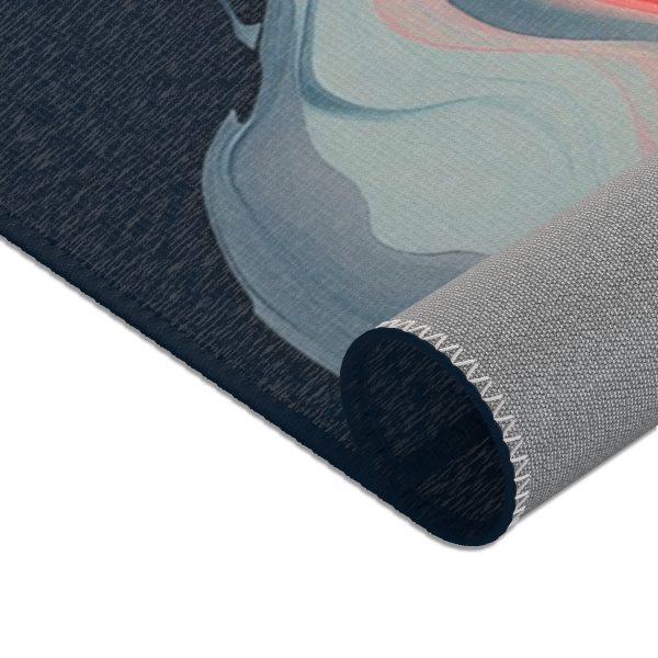 Aqueous Expression in Navy and Peachy Pastels 01 - Area Rugs - Image 15