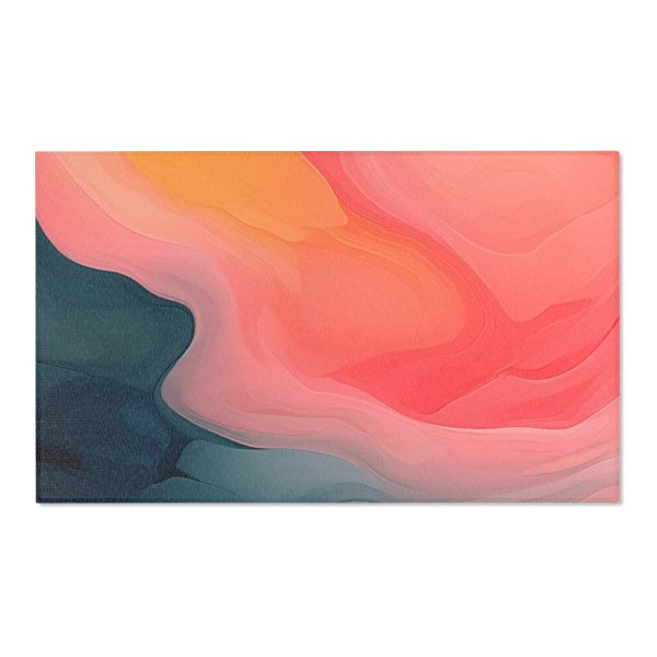 Aqueous Expression in Navy and Peachy Pastels 02 - Area Rugs - Image 16