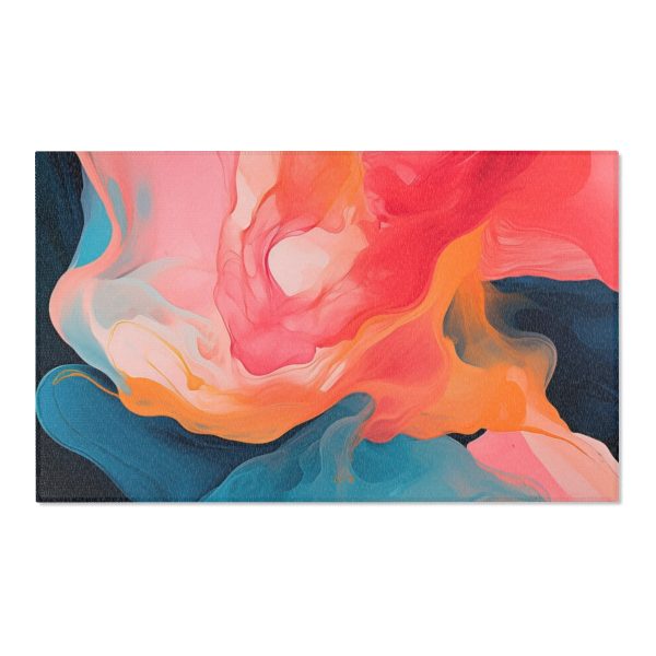 Aqueous Expression in Navy and Peachy Pastels 03 - Area Rugs - Image 16