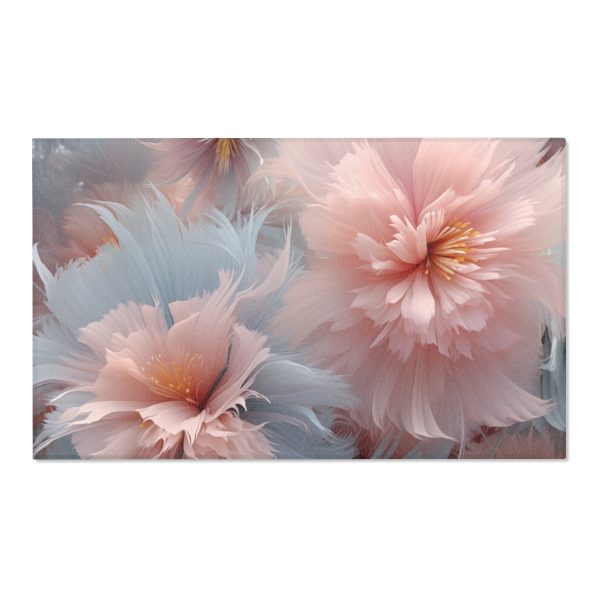 Powder Pink and Baby Blue Feathery Floral - Area Rugs - Image 16