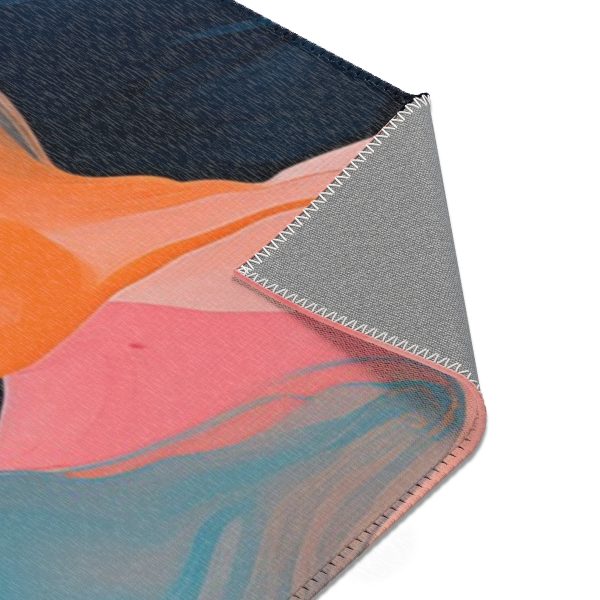 Aqueous Expression in Navy and Peachy Pastels 03 - Area Rugs - Image 2