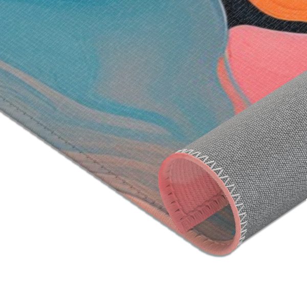 Aqueous Expression in Navy and Peachy Pastels 03 - Area Rugs - Image 3