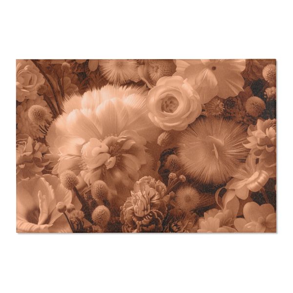 Lustrous Peach Fuzz Tone Baroque Floral 01 - Area Rugs