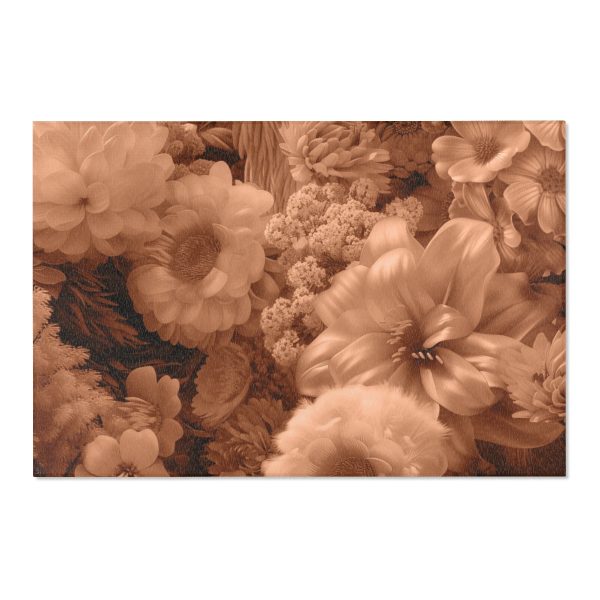 Lustrous Peach Fuzz Tone Baroque Floral 02 - Area Rugs