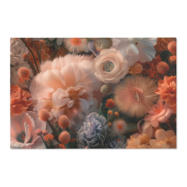 Lustrous Peach Baroque Floral 01 - Area Rugs