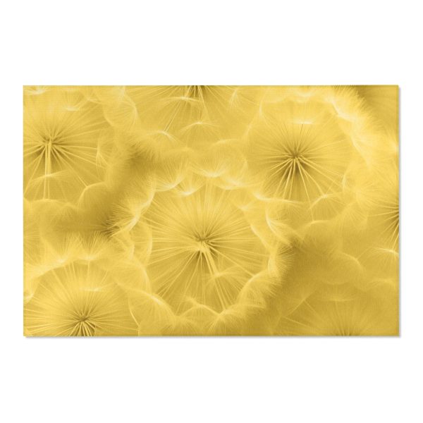 Dandelion Down Motif in Super Lemon Tone - Area Rugs