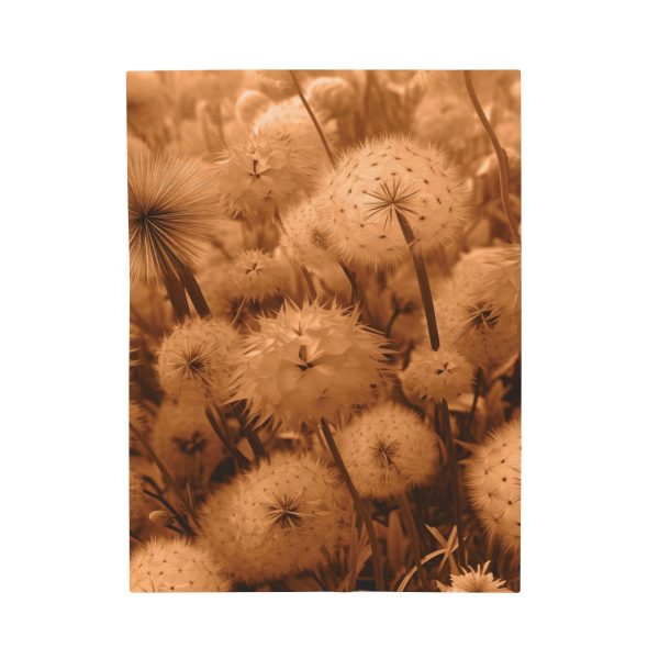 Dandelion Dream in Sunkissed Peach - Velveteen Plush Blanket - Image 9