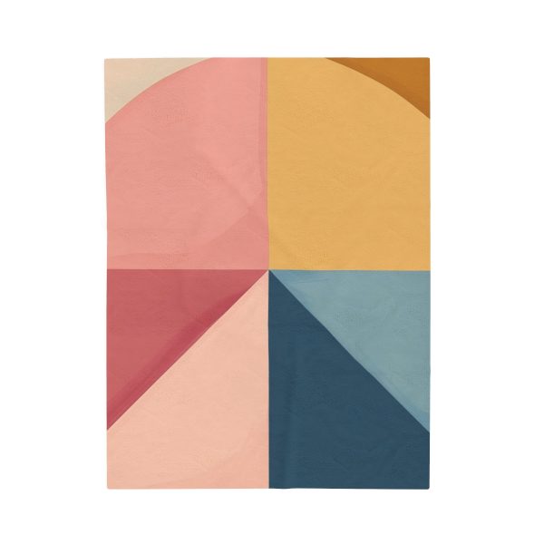 Soft Geometric Pyramid 02 - Velveteen Plush Blanket - Image 9