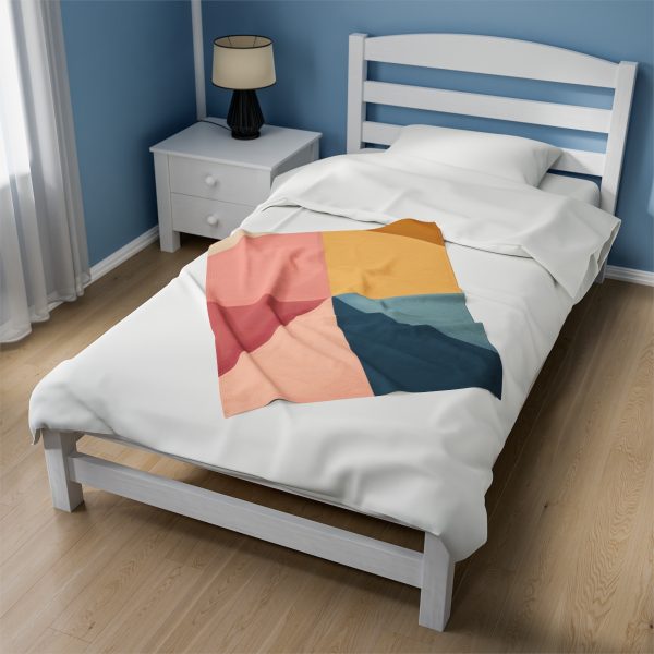 Soft Geometric Pyramid 02 - Velveteen Plush Blanket - Image 11