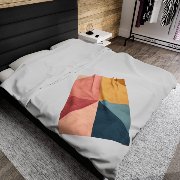 Soft Geometric Pyramid 02 - Velveteen Plush Blanket - Image 12