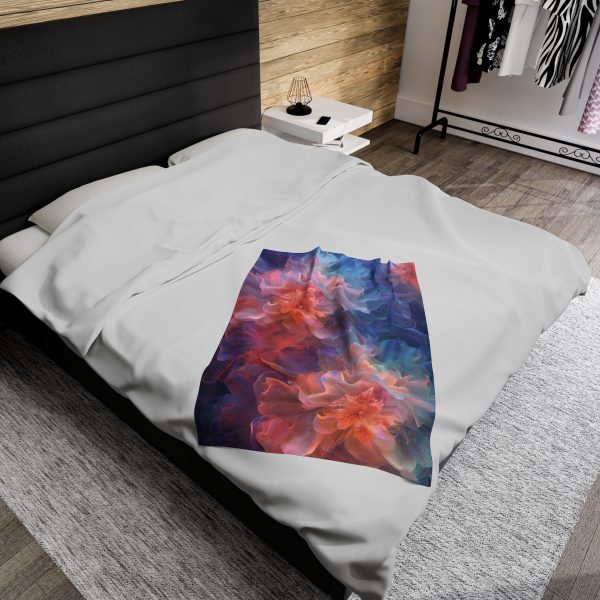 Floral Nebula 09 - Velveteen Plush Blanket - Image 12