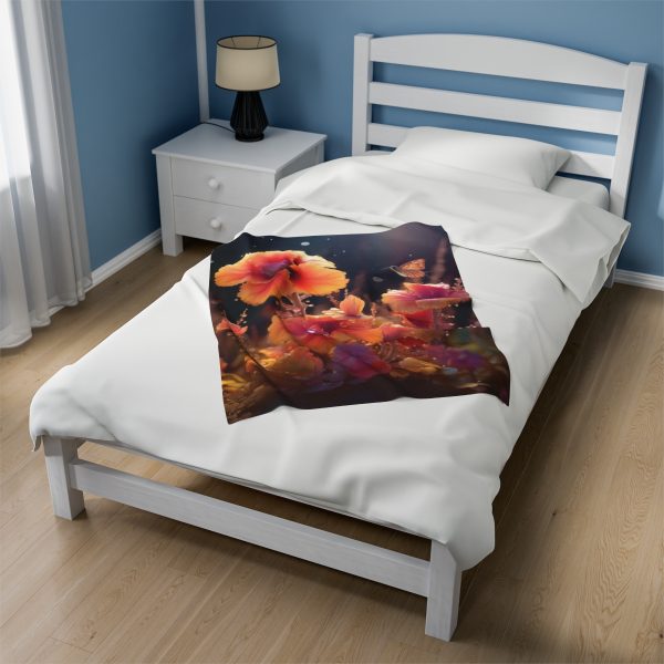 Bright Fantasy Floral 01 - Velveteen Plush Blanket - Image 11