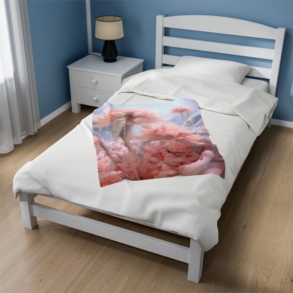 Foamy Floral Fusion 01 - Velveteen Plush Blanket - Image 11