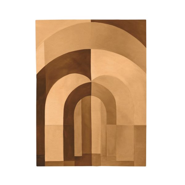 Soft Geometric Archways in Honey Yellow Tone - Velveteen Plush Blanket - Image 9