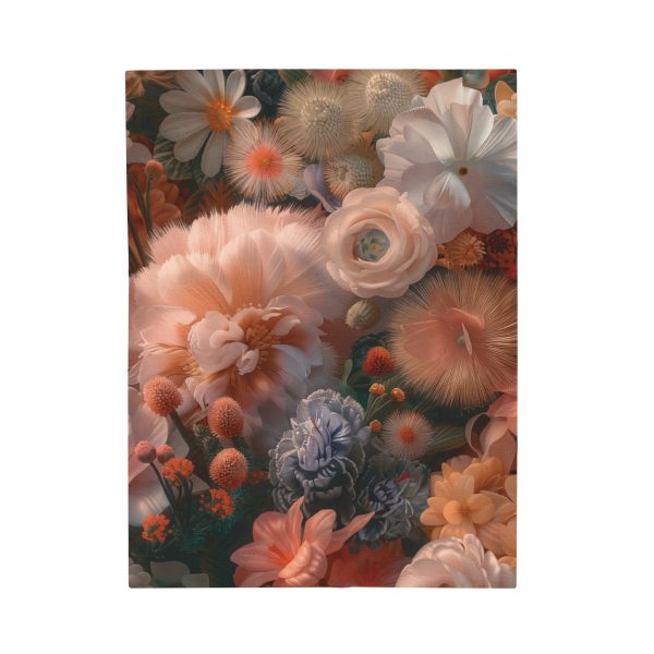 Lustrous Peach Baroque Floral 01 - Velveteen Plush Blanket - Image 9