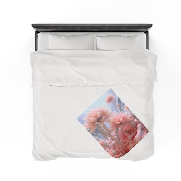 Foamy Floral Fusion 01 - Velveteen Plush Blanket - Image 16