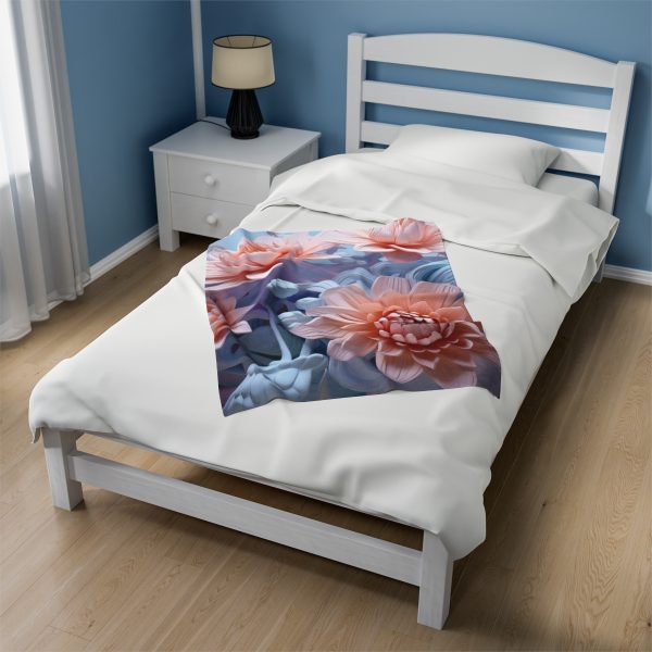 Foamy Floral Fusion 02 - Velveteen Plush Blanket - Image 11