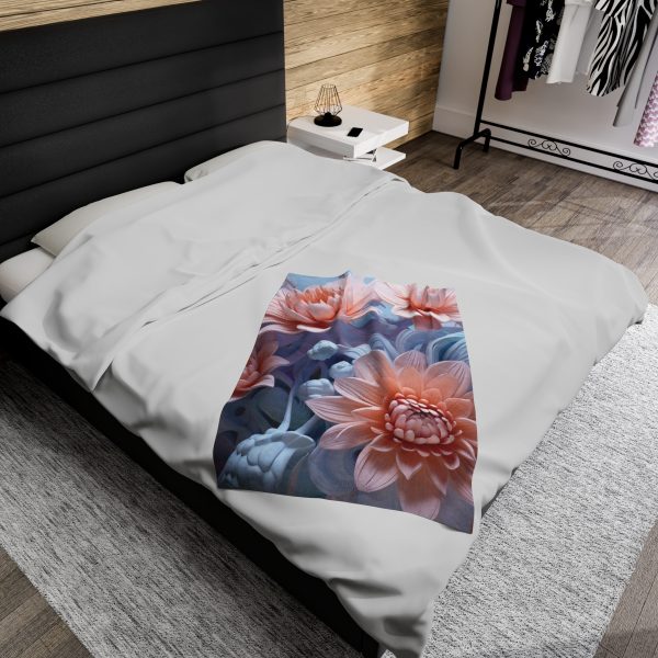 Foamy Floral Fusion 02 - Velveteen Plush Blanket - Image 12