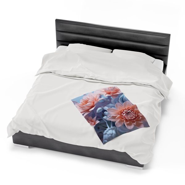 Foamy Floral Fusion 02 - Velveteen Plush Blanket - Image 14