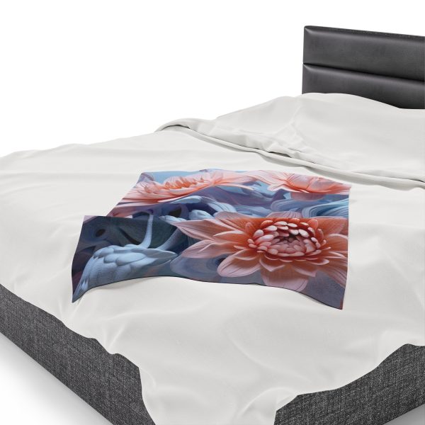 Foamy Floral Fusion 02 - Velveteen Plush Blanket - Image 15