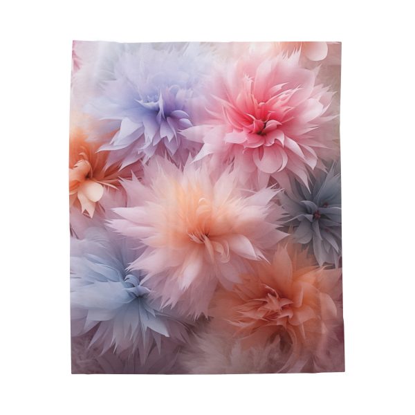 Pastel Palette Fantasy Feather Puffs - Velveteen Plush Blanket - Image 17