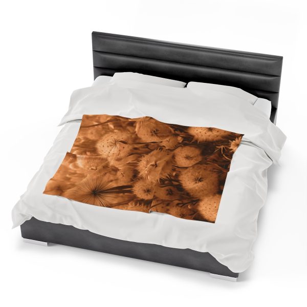 Dandelion Dream in Sunkissed Peach - Velveteen Plush Blanket - Image 22