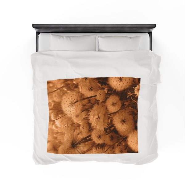 Dandelion Dream in Sunkissed Peach - Velveteen Plush Blanket - Image 24